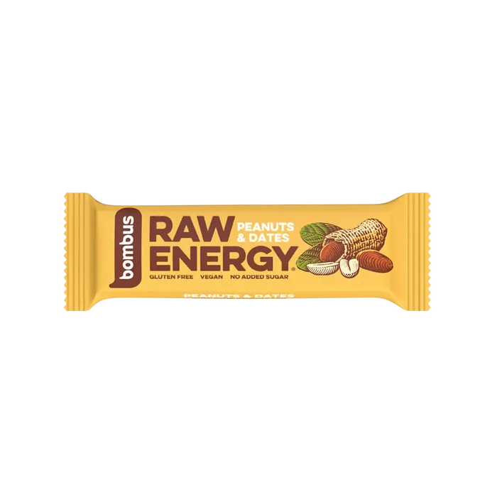 Bombus Raw Energy tyčinka arašídy a datle 50 g